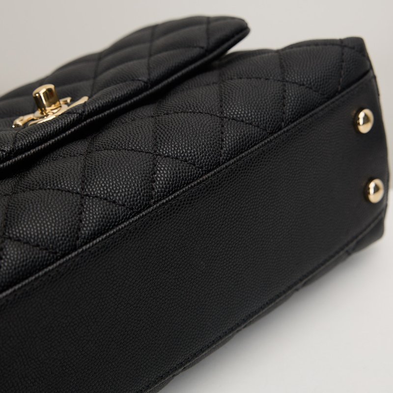 二手Chanel coco handle 24小號/黑金牛-14