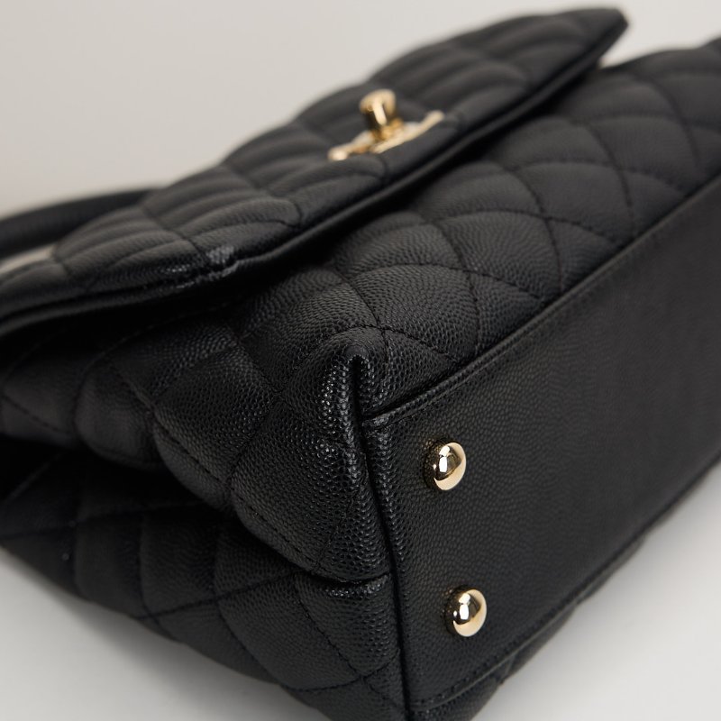 二手Chanel coco handle 24小號/黑金牛-15