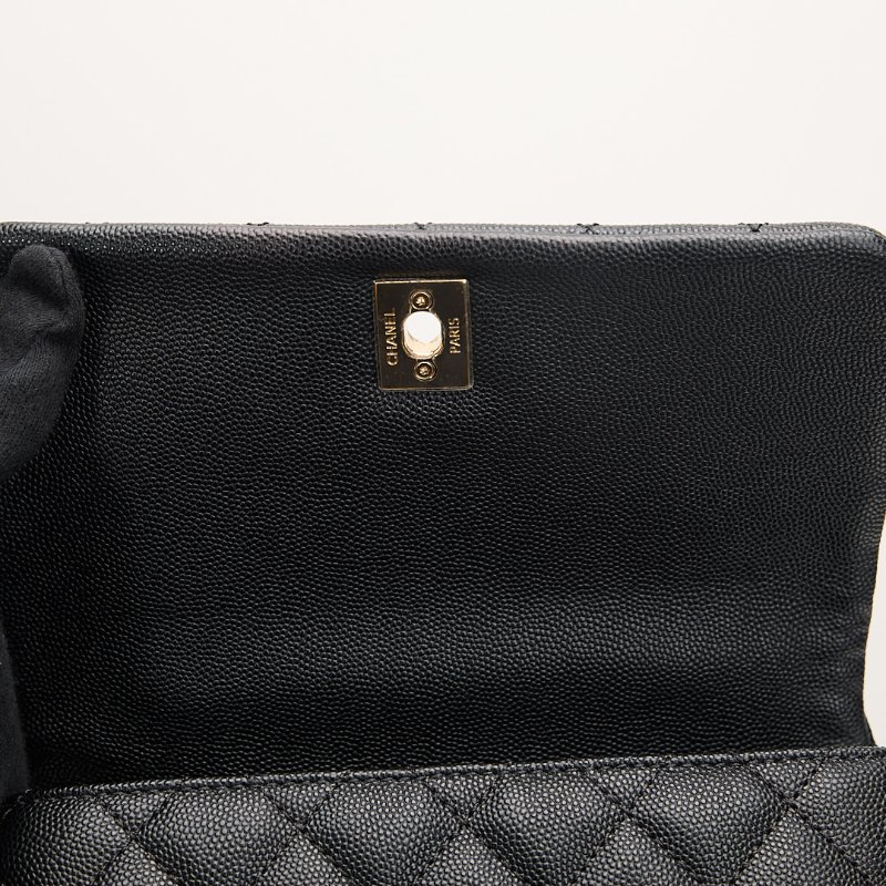 二手Chanel coco handle 24小號/黑金牛-18