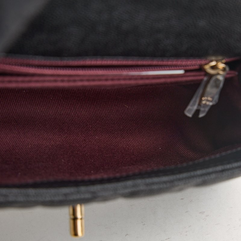 二手Chanel coco handle 24小號/黑金牛-23