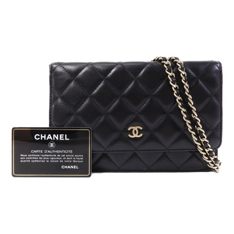 CHANEL 羊皮皮革WOC Wallet On Chain金扣鏈帶肩背袋