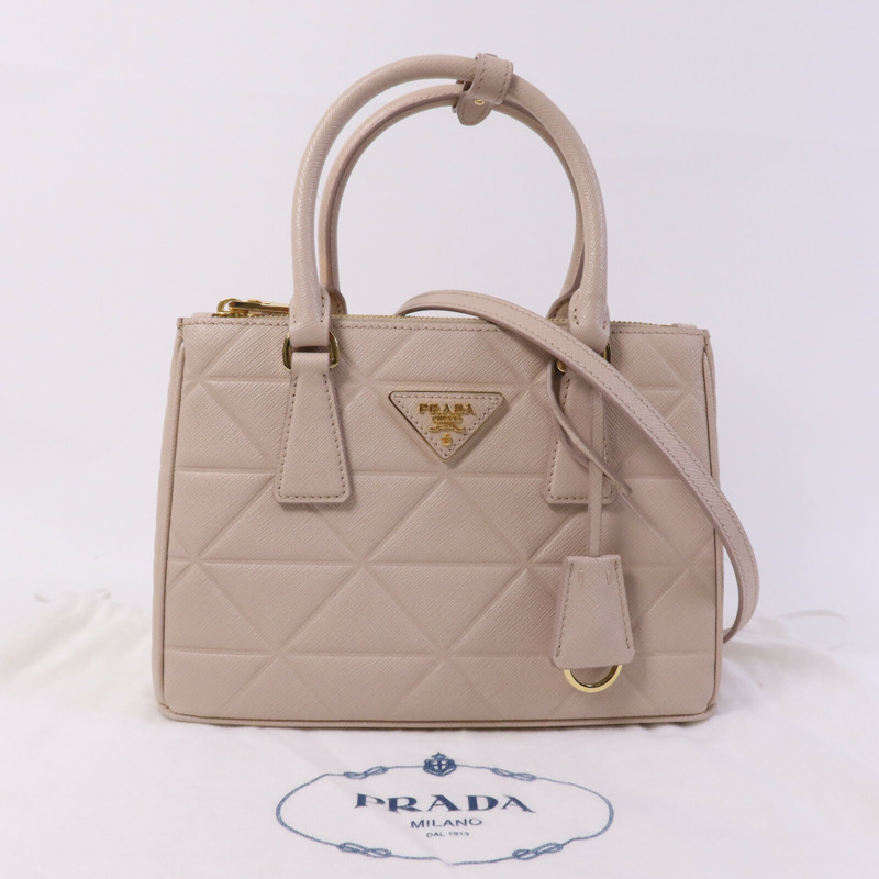 PRADA 牛皮皮革Galleria Saffiano金扣手挽肩背兩用袋-9