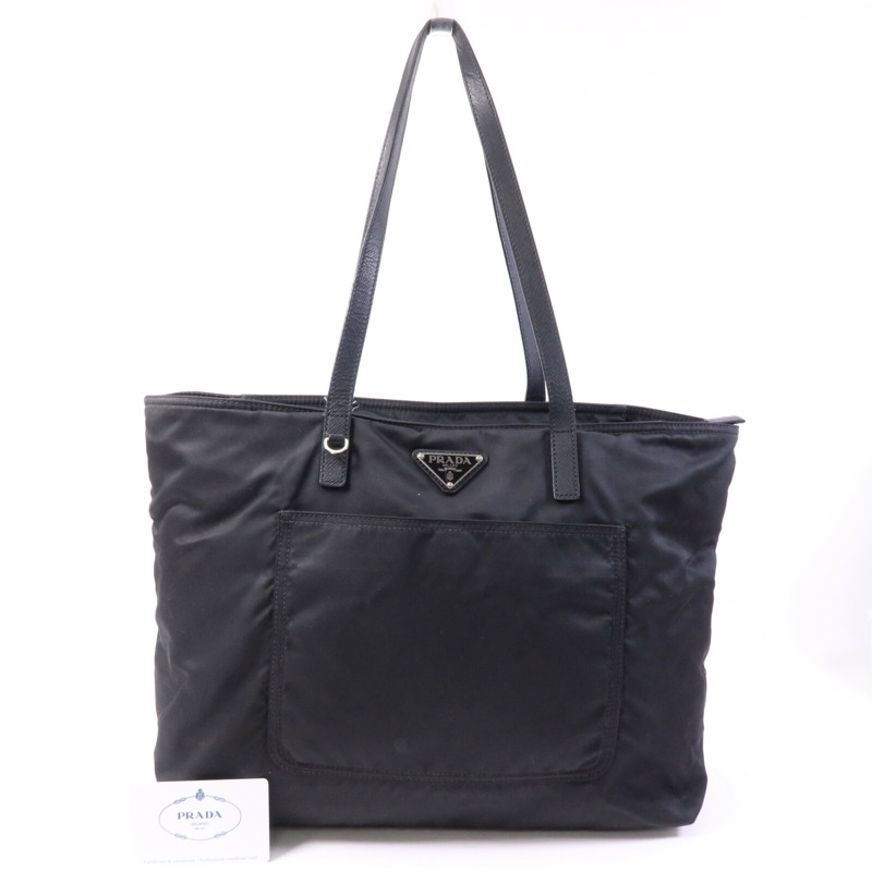 PRADA 尼龍Tote Bag銀扣手挽袋-9