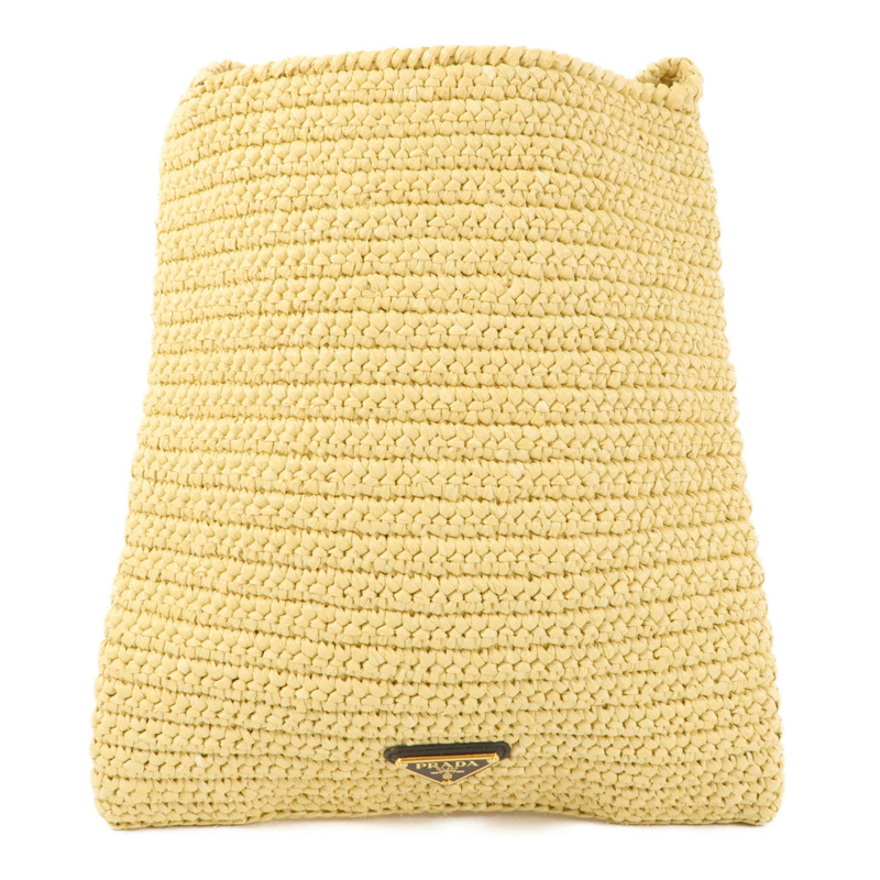 PRADA Raffia Crochet金扣肩背袋-1
