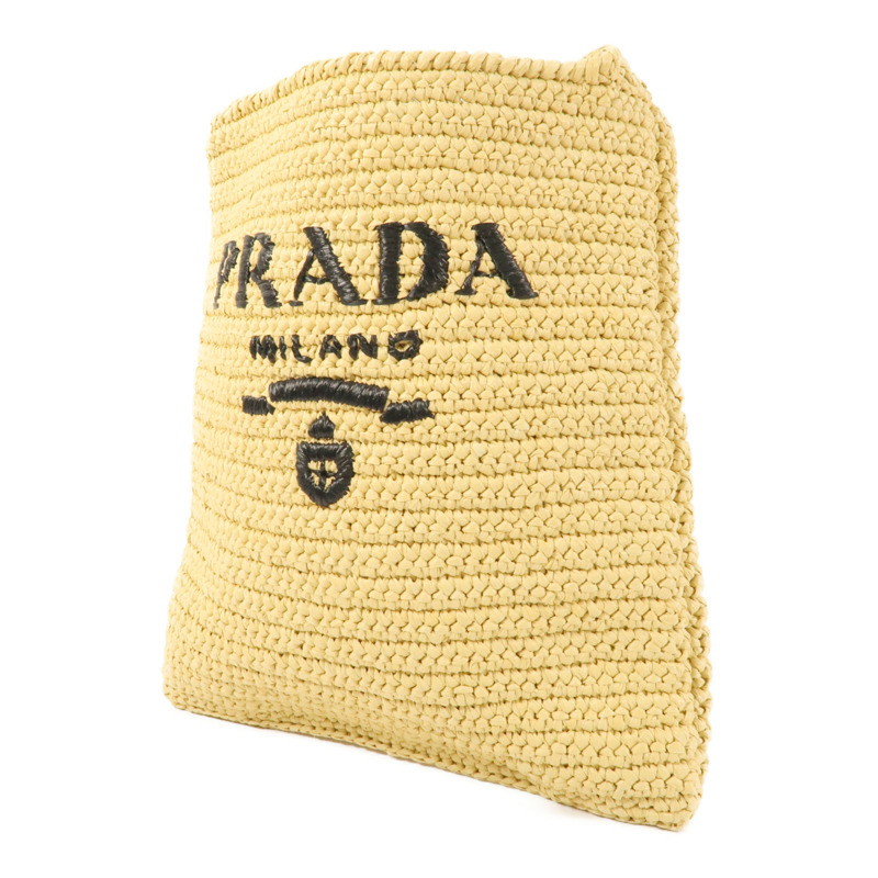 PRADA Raffia Crochet金扣肩背袋-2