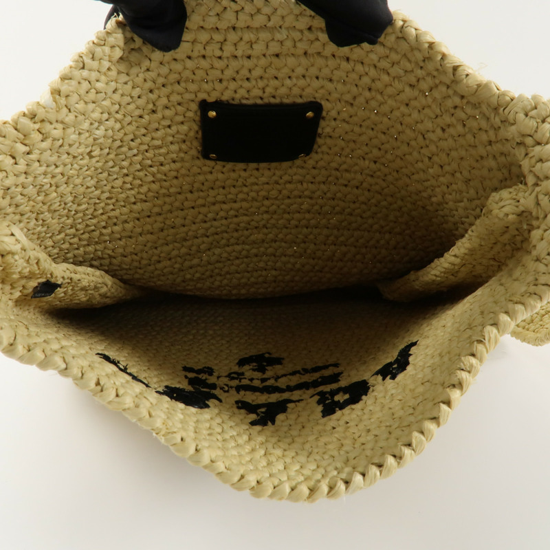 PRADA Raffia Crochet金扣肩背袋-4