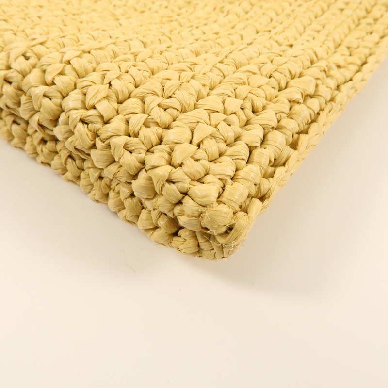 PRADA Raffia Crochet金扣肩背袋-8