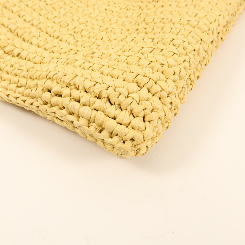 PRADA Raffia Crochet金扣肩背袋-9