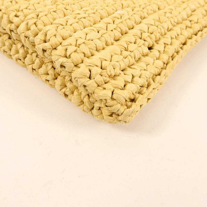 PRADA Raffia Crochet金扣肩背袋-10