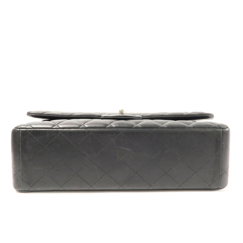 CHANEL 羊皮皮革Maxi Classic銀扣鏈帶肩背袋-3