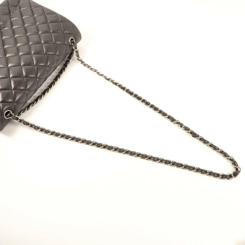 CHANEL 羊皮皮革Maxi Classic銀扣鏈帶肩背袋-7