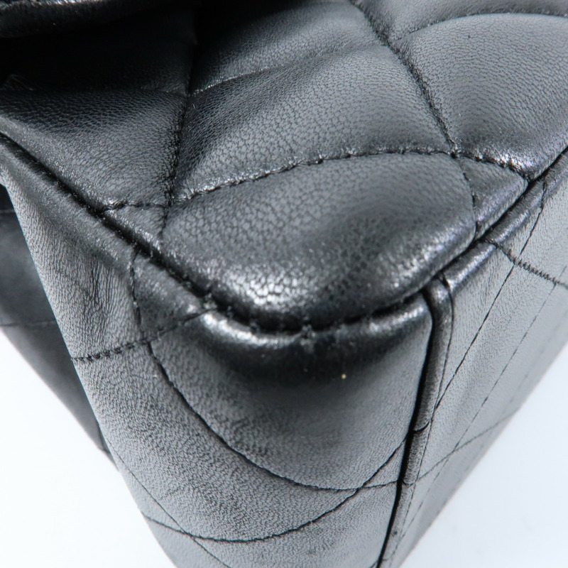 CHANEL 羊皮皮革Maxi Classic銀扣鏈帶肩背袋-8