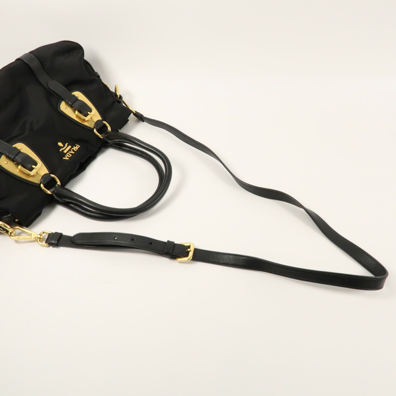 PRADA 尼龍2 Way Shoulder金扣手挽肩背兩用袋-4