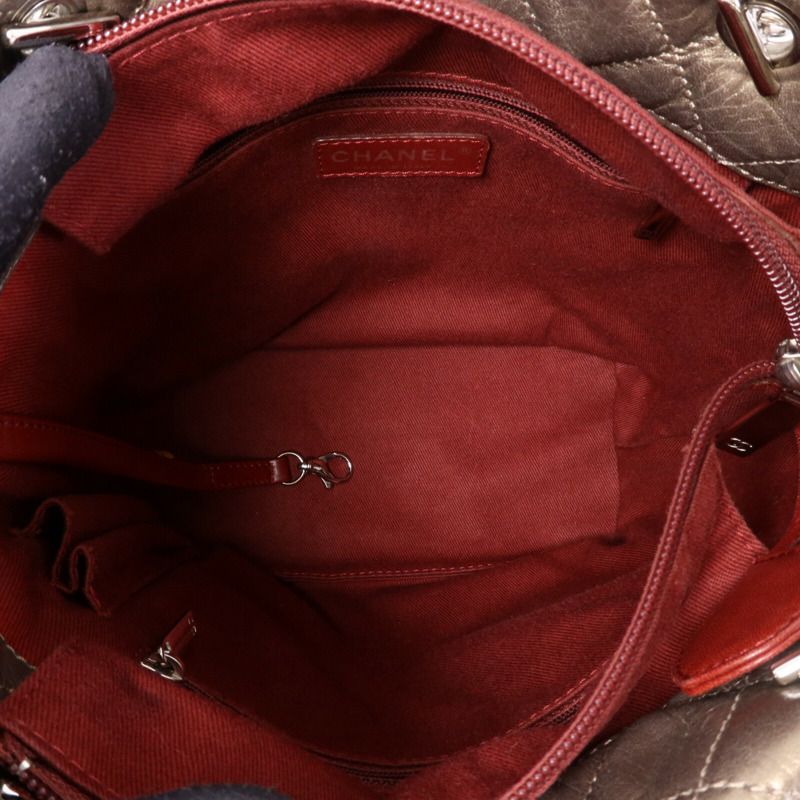 CHANEL 牛皮皮革Cambon Hand Bag銀扣鏈帶肩背袋-4