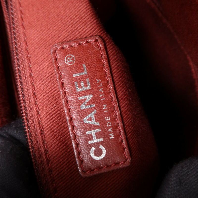 CHANEL 牛皮皮革Cambon Hand Bag銀扣鏈帶肩背袋-5