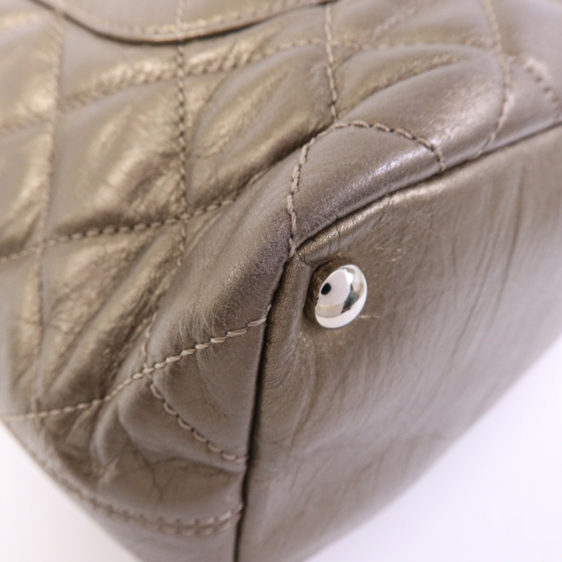 CHANEL 牛皮皮革Cambon Hand Bag銀扣鏈帶肩背袋-13