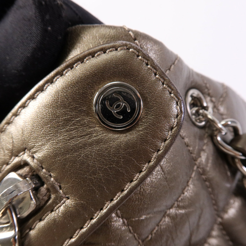 CHANEL 牛皮皮革Cambon Hand Bag銀扣鏈帶肩背袋-14