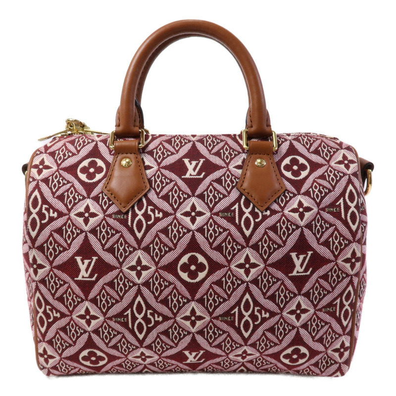 LOUIS VUITTON Jacquard Since 1854 Speedy Bandouliere 25金扣手挽肩背兩用袋-1