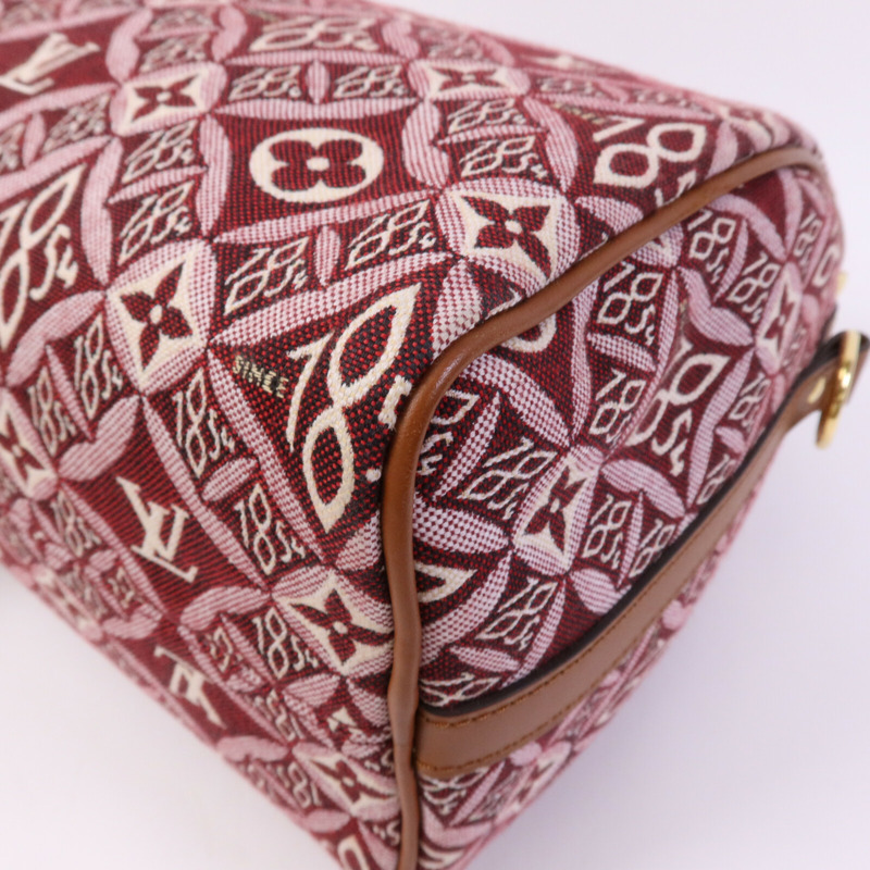 LOUIS VUITTON Jacquard Since 1854 Speedy Bandouliere 25金扣手挽肩背兩用袋-11
