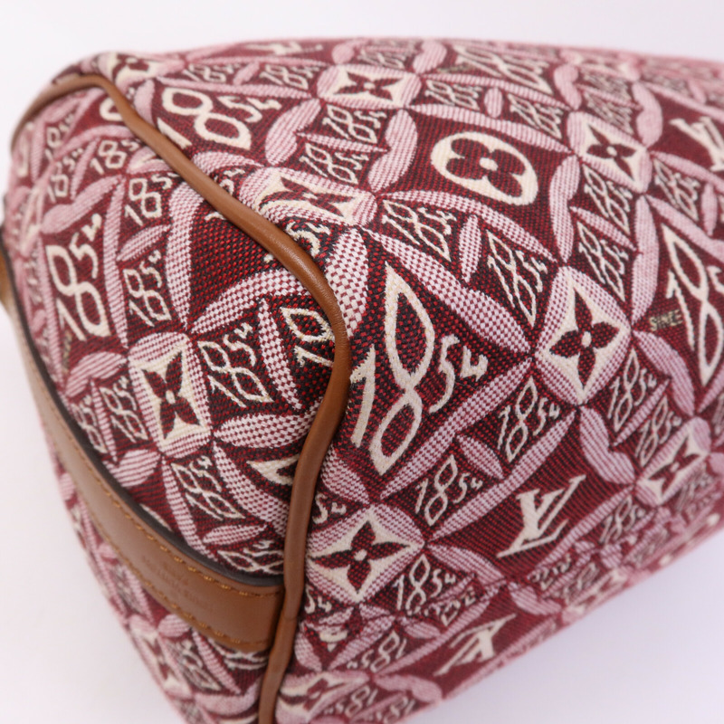 LOUIS VUITTON Jacquard Since 1854 Speedy Bandouliere 25金扣手挽肩背兩用袋-12