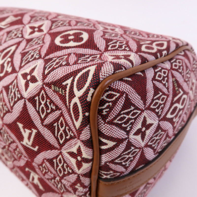 LOUIS VUITTON Jacquard Since 1854 Speedy Bandouliere 25金扣手挽肩背兩用袋-13