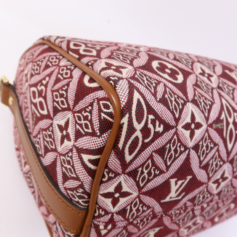 LOUIS VUITTON Jacquard Since 1854 Speedy Bandouliere 25金扣手挽肩背兩用袋-14