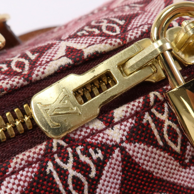 LOUIS VUITTON Jacquard Since 1854 Speedy Bandouliere 25金扣手挽肩背兩用袋-15