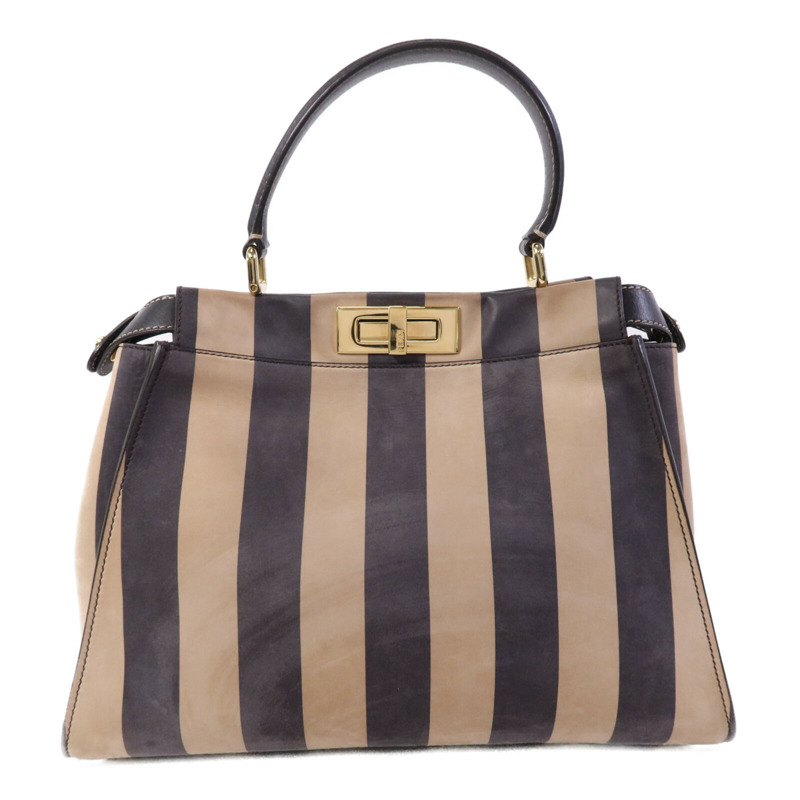 FENDI 皮革Peekaboo Iconic Medium金扣手挽肩背兩用袋-1