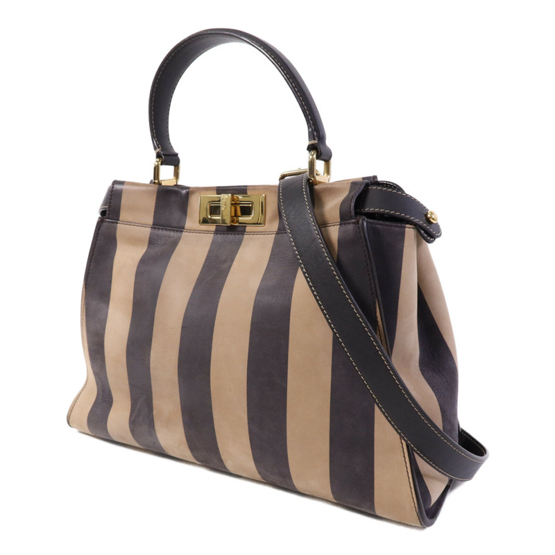 FENDI 皮革Peekaboo Iconic Medium金扣手挽肩背兩用袋-2
