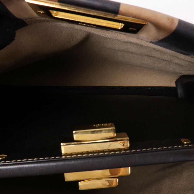 FENDI 皮革Peekaboo Iconic Medium金扣手挽肩背兩用袋-4