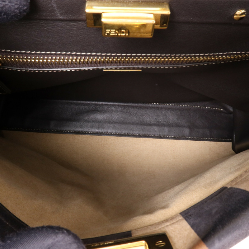 FENDI 皮革Peekaboo Iconic Medium金扣手挽肩背兩用袋-5