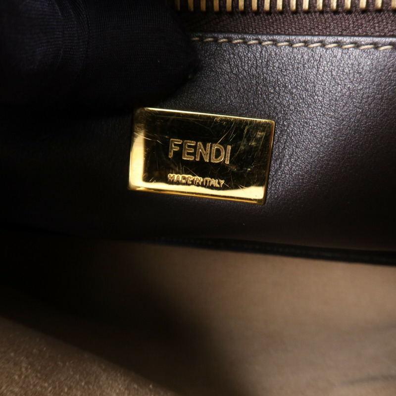 FENDI 皮革Peekaboo Iconic Medium金扣手挽肩背兩用袋-6