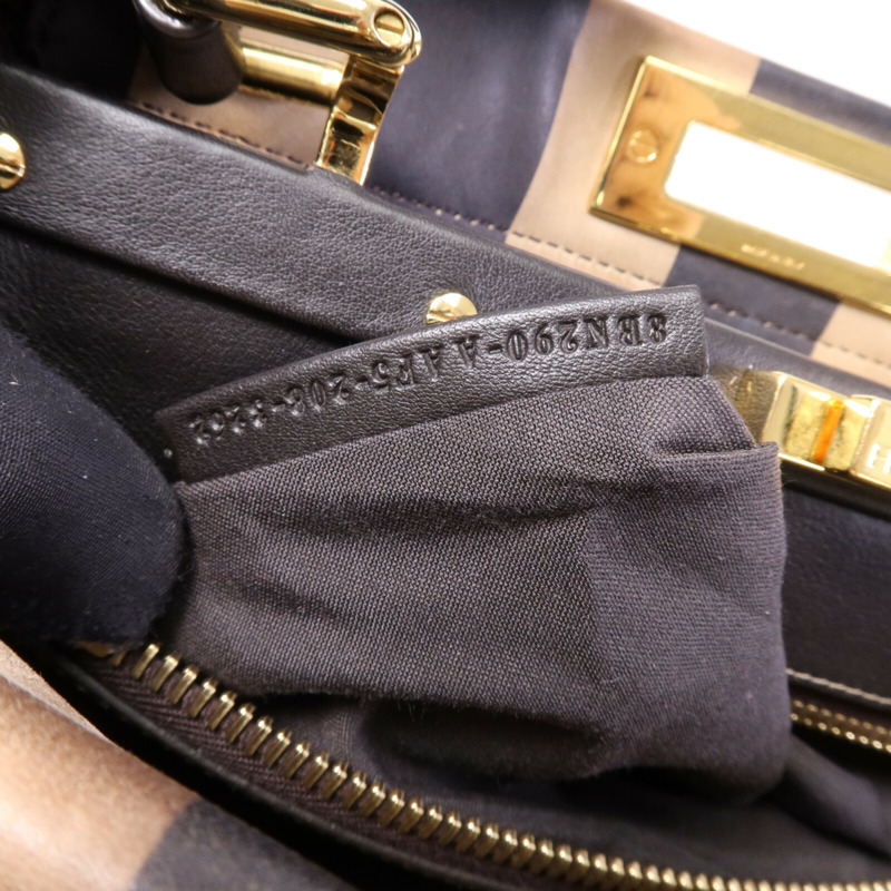 FENDI 皮革Peekaboo Iconic Medium金扣手挽肩背兩用袋-8