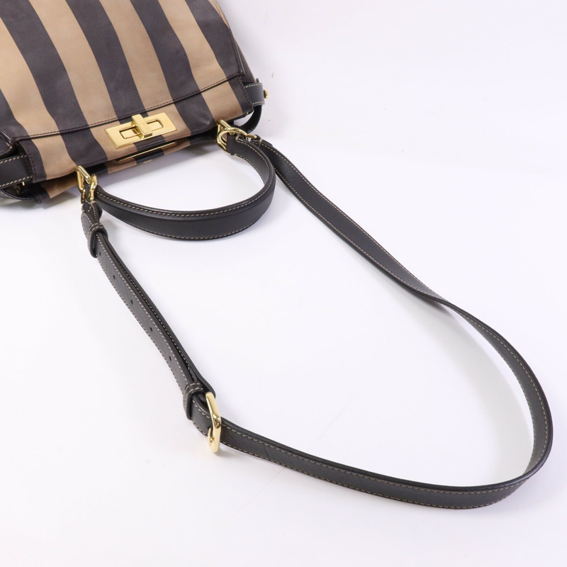 FENDI 皮革Peekaboo Iconic Medium金扣手挽肩背兩用袋-9