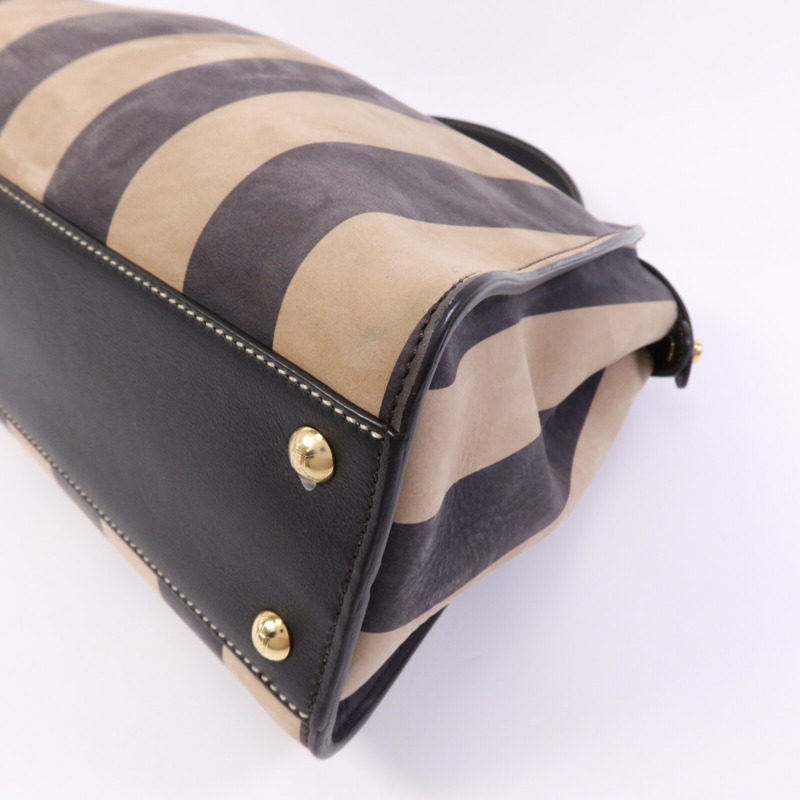 FENDI 皮革Peekaboo Iconic Medium金扣手挽肩背兩用袋-11