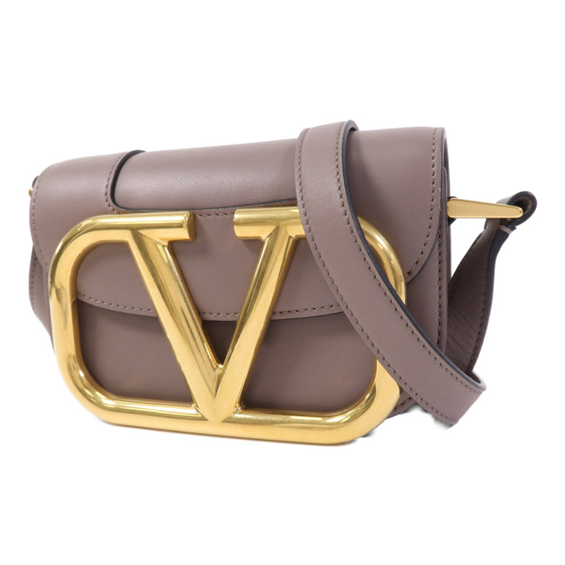 Valentino 牛皮皮革VLogo SuperVee金扣肩背袋-2