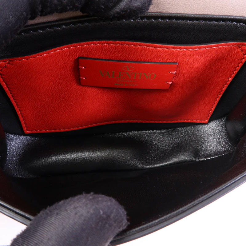 Valentino 牛皮皮革VLogo SuperVee金扣肩背袋-4