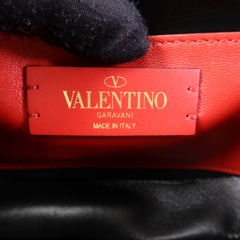 Valentino 牛皮皮革VLogo SuperVee金扣肩背袋-5