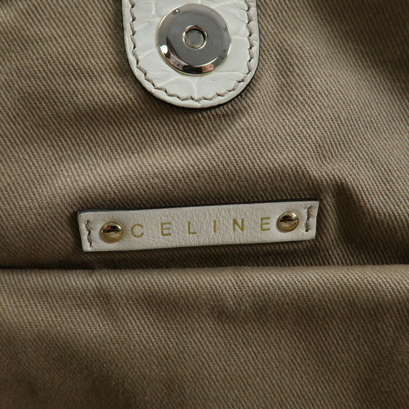 CELINE 帆布/牛皮皮革Bitter Sweet金扣手挽袋-4