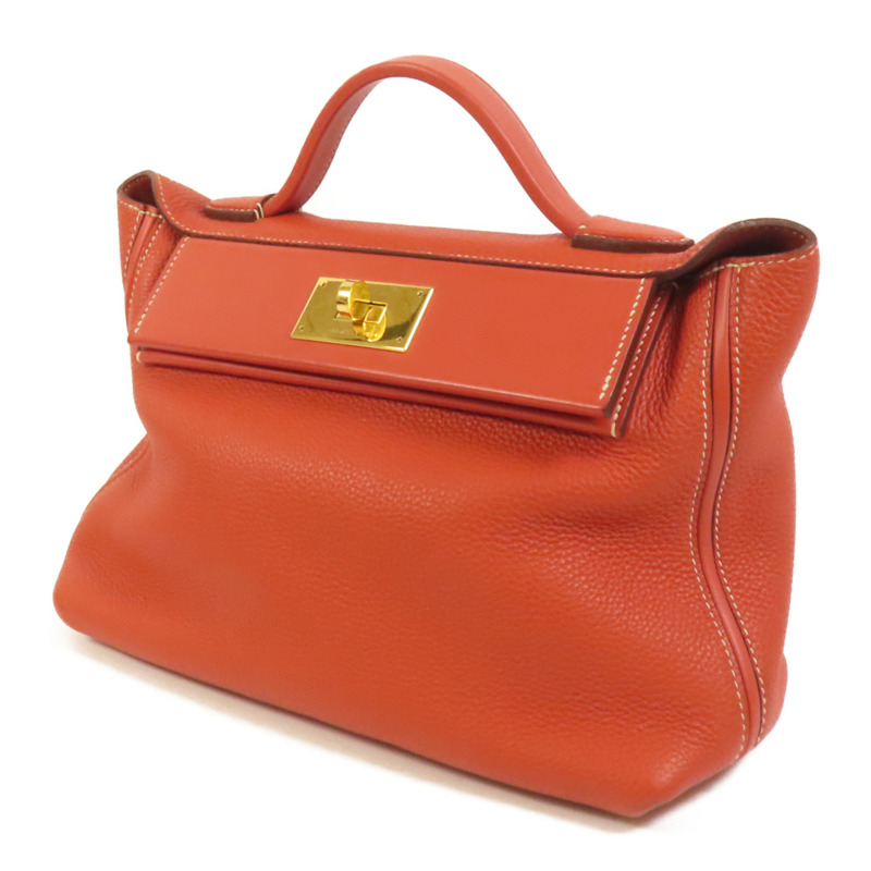 HERMES Togo皮革24/24 29cm金扣手挽肩背兩用袋Sanguine-2