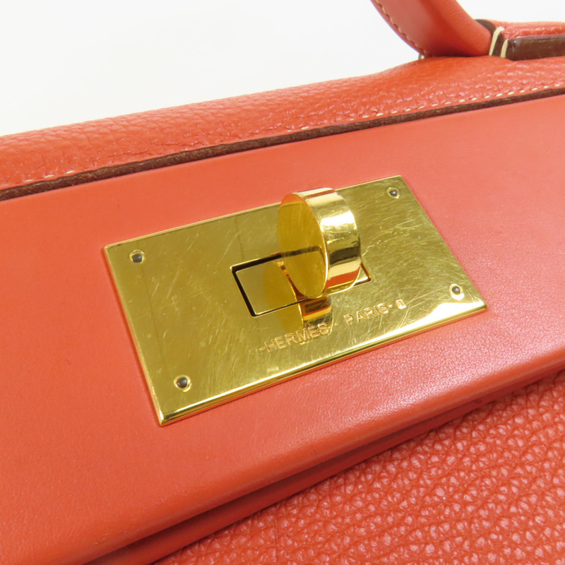 HERMES Togo皮革24/24 29cm金扣手挽肩背兩用袋Sanguine-8