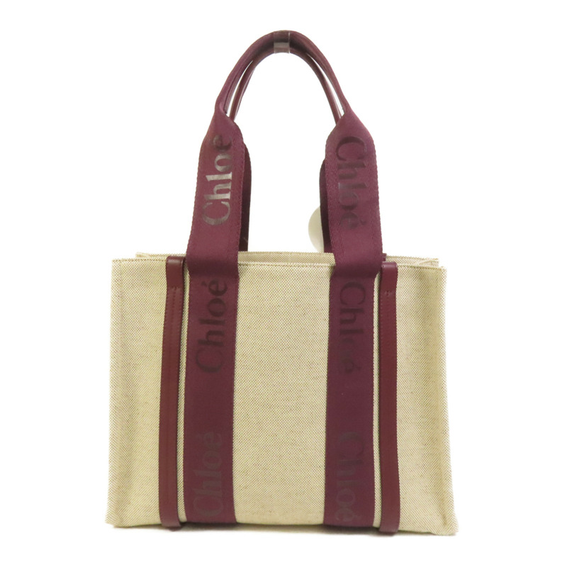 Chloe 帆布Woody Tote Medium肩背袋-0