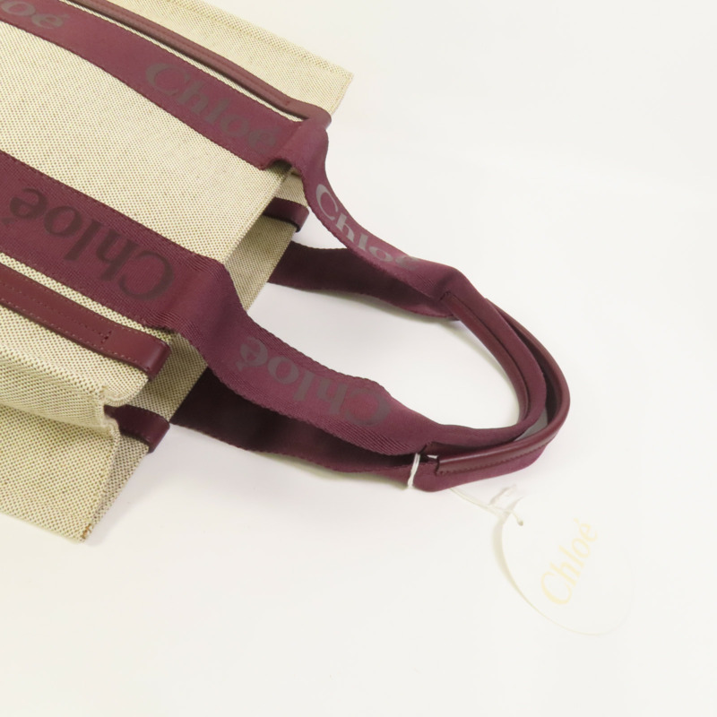 Chloe 帆布Woody Tote Medium肩背袋-4
