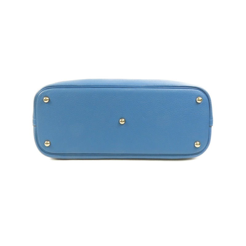 HERMES Clemence皮革Bolide 35銀扣手挽肩背兩用袋Bleu Izmir-3