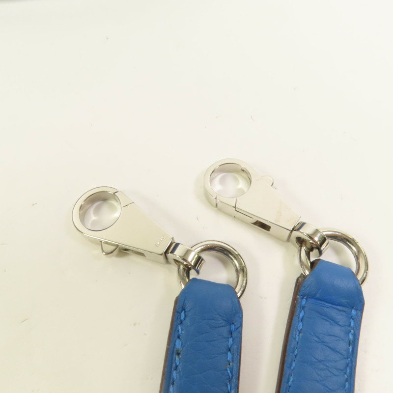 HERMES Clemence皮革Bolide 35銀扣手挽肩背兩用袋Bleu Izmir-7