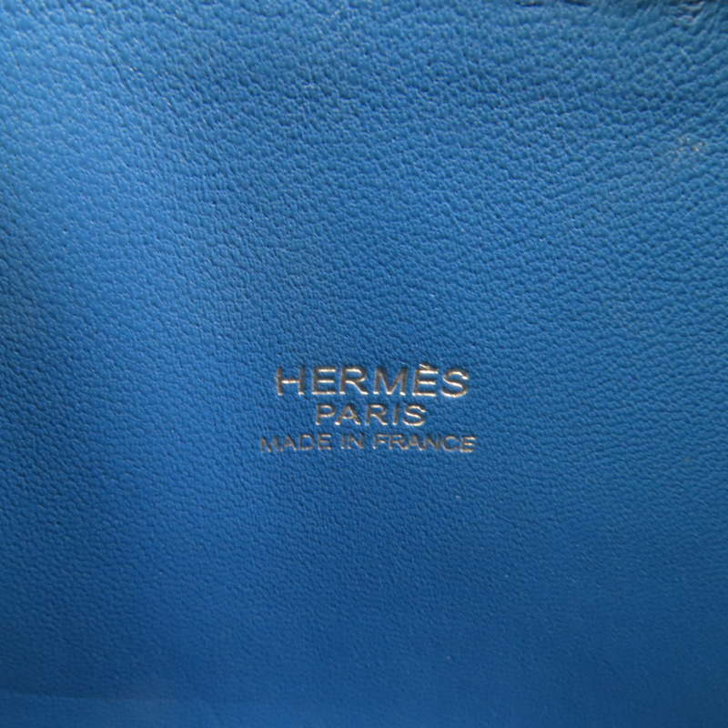 HERMES Clemence皮革Bolide 35銀扣手挽肩背兩用袋Bleu Izmir-9