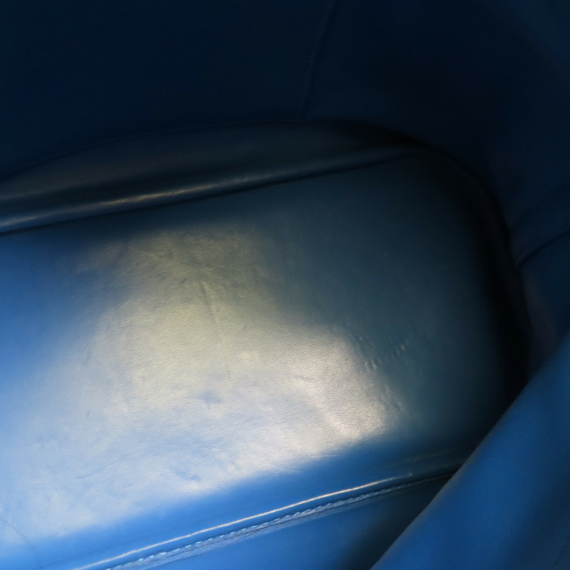 HERMES Clemence皮革Bolide 35銀扣手挽肩背兩用袋Bleu Izmir-15