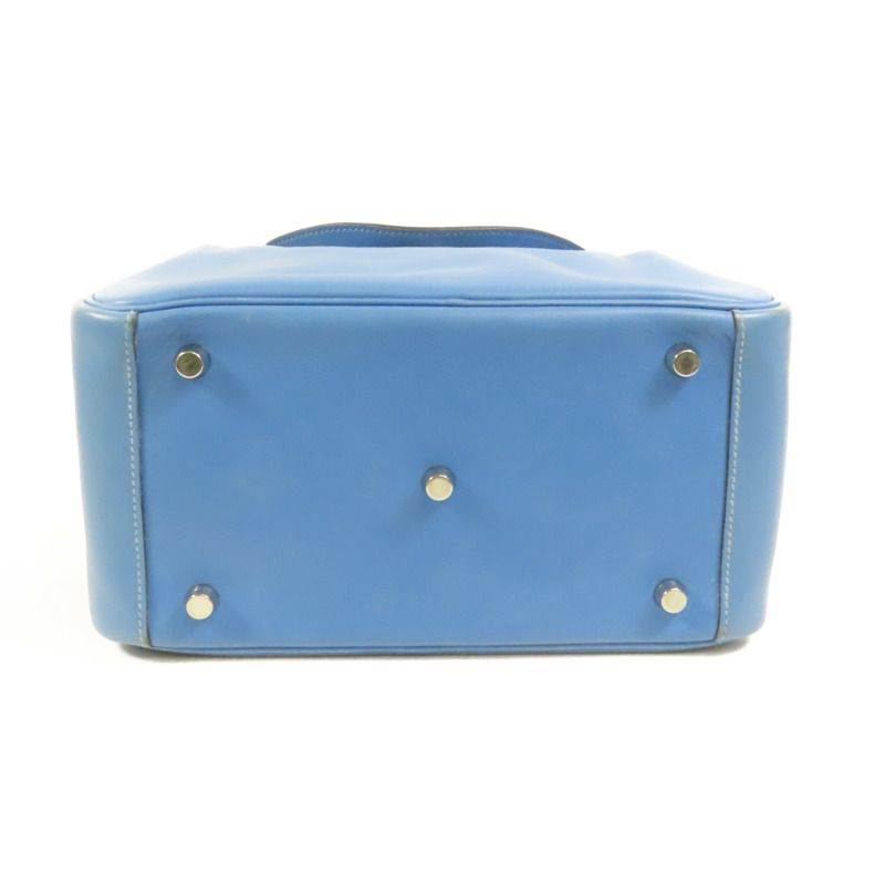 HERMES Swift皮革Lindy 26銀扣手挽肩背兩用袋Bleu Pardis-3