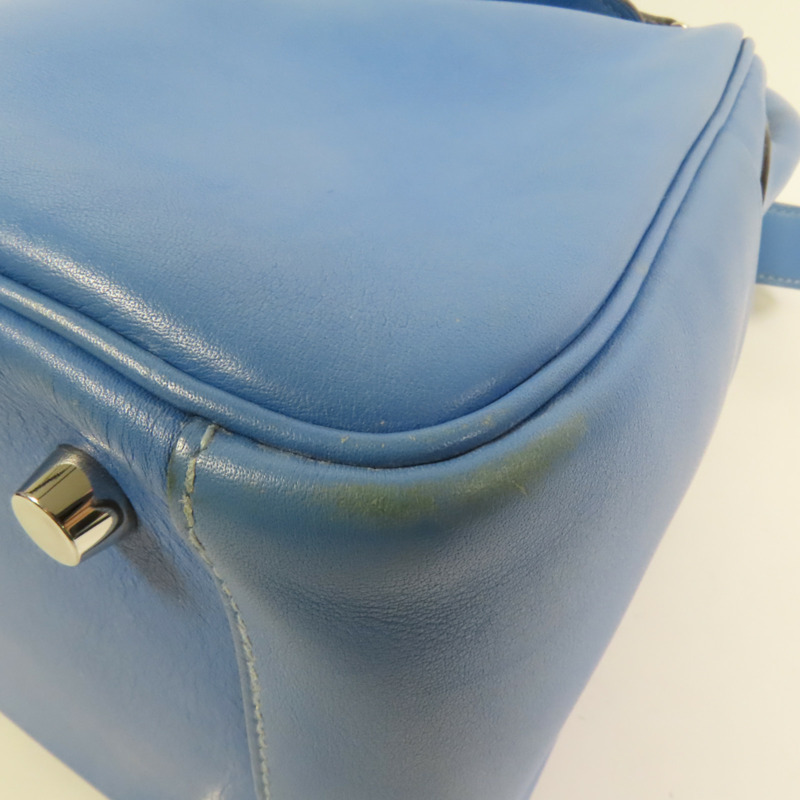HERMES Swift皮革Lindy 26銀扣手挽肩背兩用袋Bleu Pardis-9