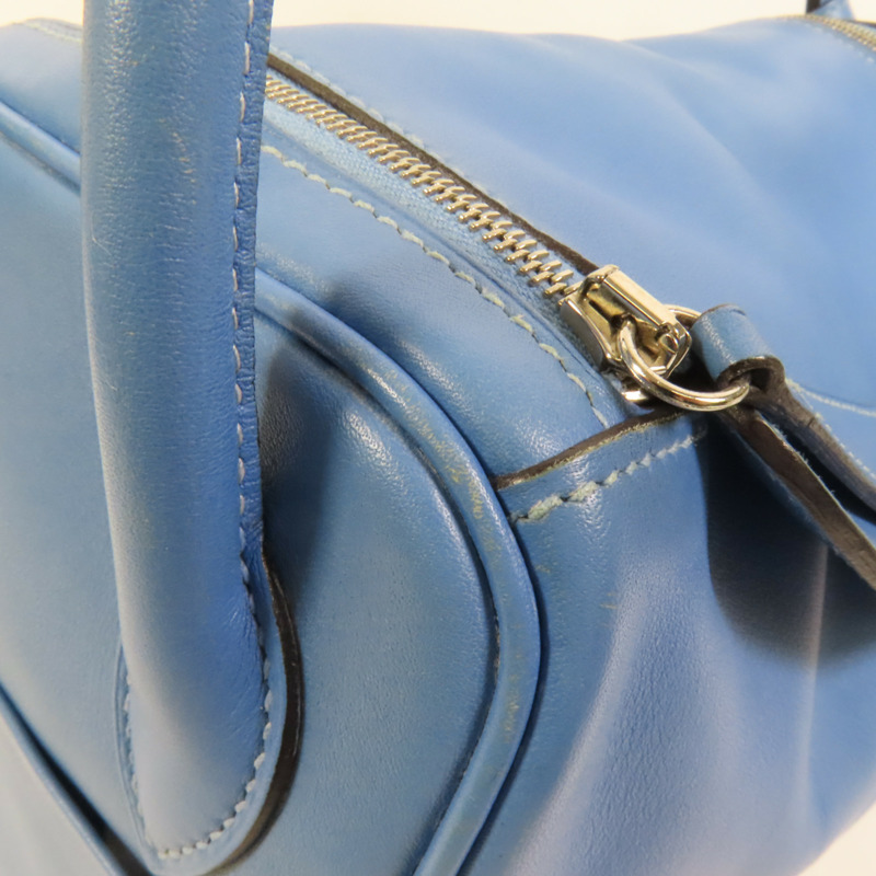 HERMES Swift皮革Lindy 26銀扣手挽肩背兩用袋Bleu Pardis-13